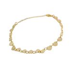 Pulseira Corações Medalha Banhado a Ouro 18k