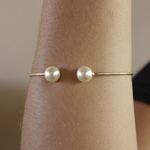 Bracelete Pérola Semijoia Banho de Ouro 18K