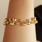Pulseira Arabesco Bolas Grandes e Médias Semijoia Banho de Ouro 18K