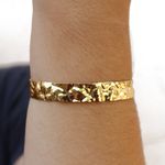 Bracelete Martelado Banho de Ouro 18K
