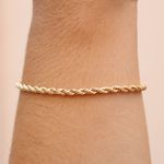 Pulseira Cordão Baiano Médio Banho de Ouro 18K