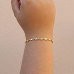 Pulseira Tijolinho Dourada Semijoia Banho de Ouro 18K