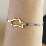Bracelete com detalhe de Forma Geométrica Dourado Banho de Ródio