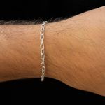 Pulseira Masculina Elo Groumet Pequeno Fino Metal Prateado 