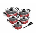 Conjunto de Caçarolas Quadrado Vermelho