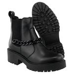Coturno Chelsea Couro Legitimo Preto