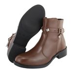 Bota Couro Legitimo Larissa Café