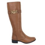 Bota Montaria Couro Legitimo Fivela Lateral Conhaque