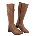 Bota Montaria Couro Legitimo Fivela Lateral Conhaque