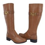Bota Montaria Couro Legitimo Fivela Lateral Conhaque