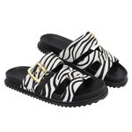 Sandália Rasteira Fivela Ivy Zebra