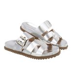 Sandália Rasteira Fivela Ivy Prata