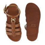 Sandália Flatform Gladiadora Virginia Caramelo