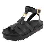 Sandália Flatform Gladiadora Virginia Preta