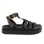 Sandália Flatform Gladiadora Virginia Preta