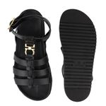 Sandália Flatform Gladiadora Virginia Preta