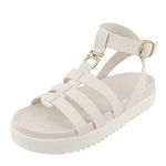 Sandália Flatform Gladiadora Virginia Off-White