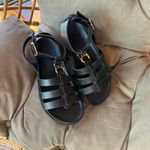 Sandália Flatform Gladiadora Virginia Preta