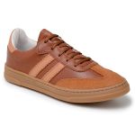 Tênis Casual Couro Premium Plume Glace Craquele Dourado 2042