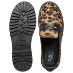 Mocassim Pelo Leopardo Caramelo/Couro Premium Fly Preto 6003