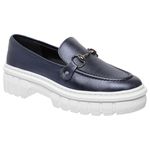 Mocassim Couro Premium Confort Roxo Denim Metalizado 6004