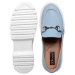 Mocassim Couro Premium Plume Azul Céu 6004