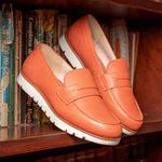 Mocassim Couro Premium Plume Laranja Topazio 6002