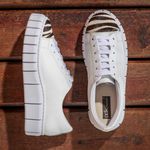 Tênis Casual Couro Premium Cotton Branco/Pelo Zebra 1802