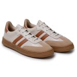 Tênis Casual Couro Premium Paris Off White Caramelo 2042