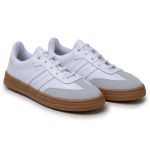 Tênis Casual Couro Premium Paris Off White Caramelo 2042