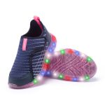 Tênis Infantojuvenil Menina Bubble Led Azul/Pink