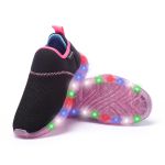 Tênis Infantojuvenil Menina Bubble Led Preto/Pink