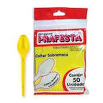 COLHER SOBREMESA 50UN AMARELA PFT