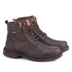 Bota Coturno Masculino Casual Social Zíper Lateral Defender Pedway Café