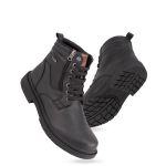 Bota Coturno Masculino Casual Social Zíper Lateral Defender Pedway Preto