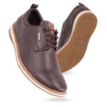 Sapato Social Masculino Sintético Casual Couro Ecológico Platinum Pedway Café