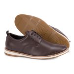 Sapato Social Masculino Sintético Casual Couro Ecológico Platinum Pedway Café