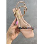 Sandália Rasteira Bella Strass Colorido