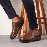 Sapato Comfort Masculino em Couro Café