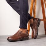 Sapato Comfort Masculino em Couro Café