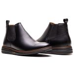 Botina Masculina Ultra Comfort em Couro Preta