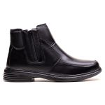Bota Masculina Ultra Comfort em Couro Preta