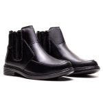 Bota Masculina Ultra Comfort em Couro Preta