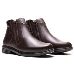 Bota Masculina Ultra Comfort em Couro Café