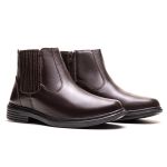 Bota Masculina Ultra Comfort em Couro Café
