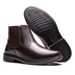 Bota Masculina Ultra Comfort em Couro Café