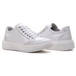 Tênis Casual Masculino Ultra Comfort em Couro Branco