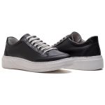 Tênis Casual Masculino Ultra Comfort em Couro Preto