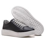 Tênis Casual Masculino Ultra Comfort em Couro Preto