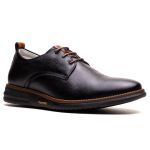 Sapato Casual Derby Masculino Em Couro Preto